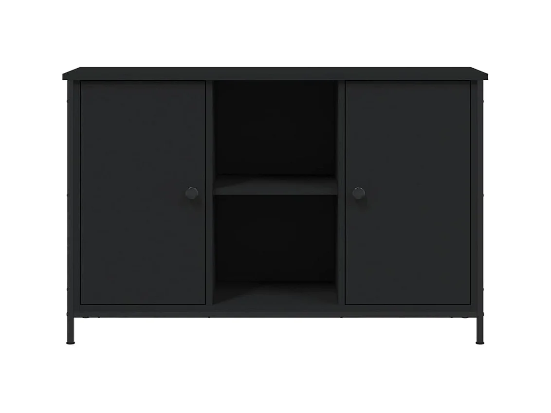 Meuble TV noir 100x35x65 cm bois d'ingénierie