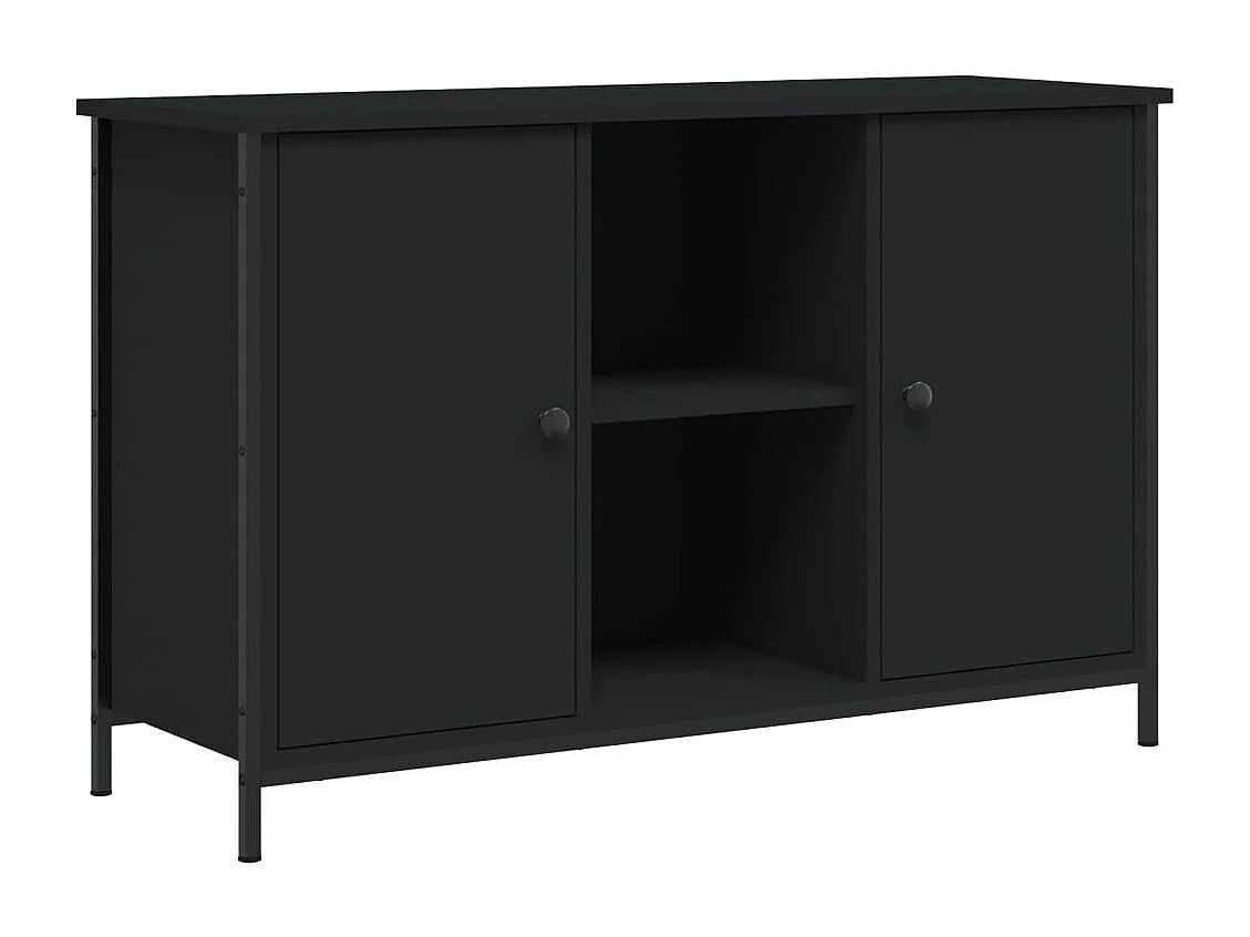 Mueble de TV negro 100x35x65 cm madera de ingeniería