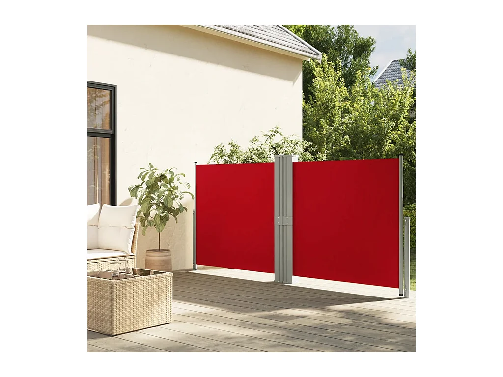 Auvent latéral rétractable Rouge 140x1200 cm