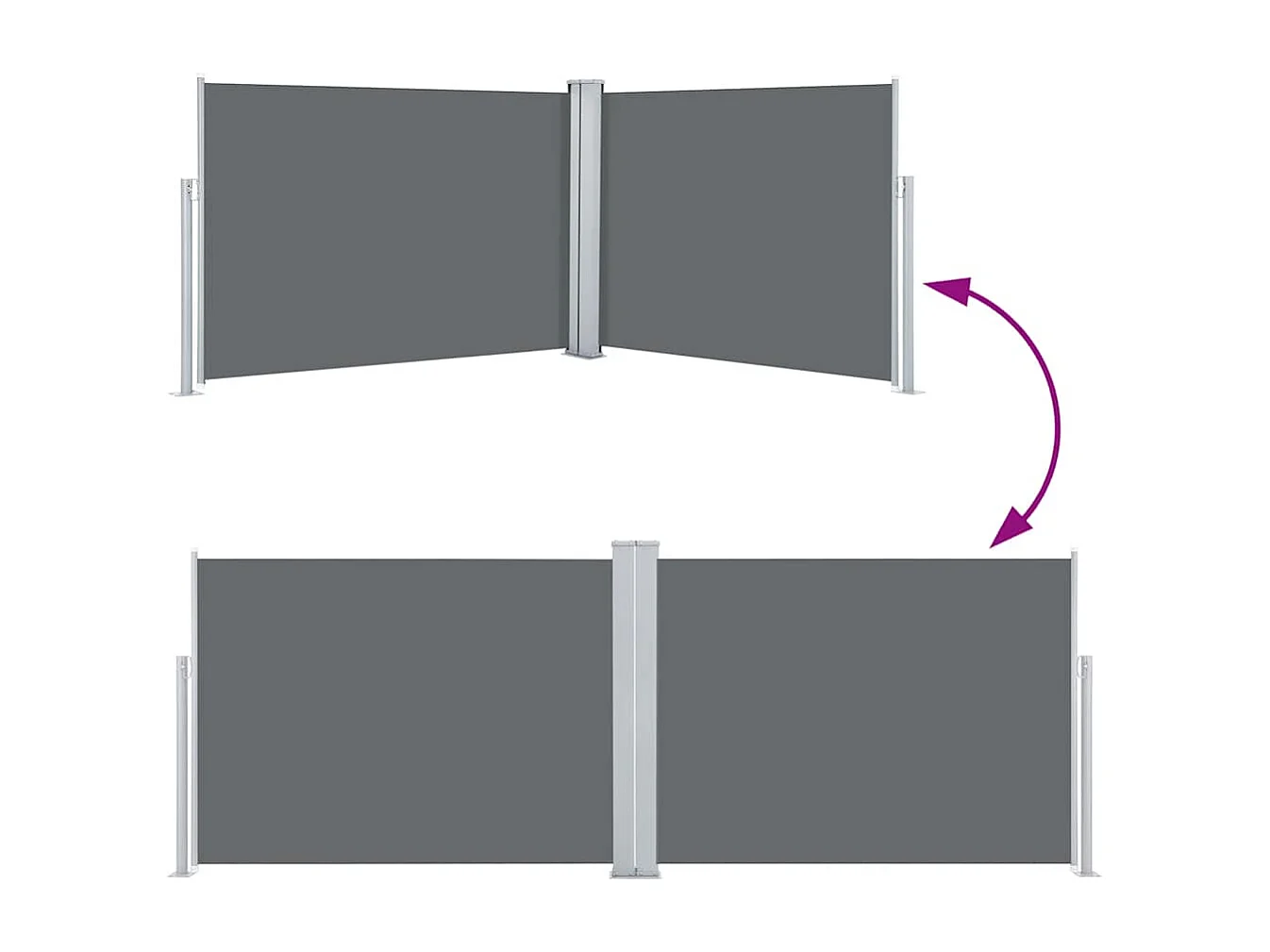 Toldo lateral retráctil Antracita 120 x 1000 cm