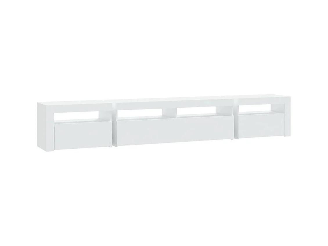 Meuble TV avec lumières LED Blanc 240x35x40 cm