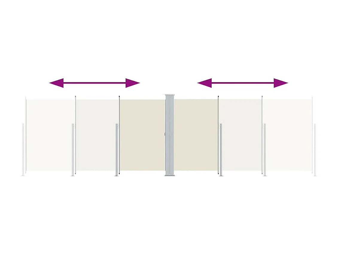 Tenda da sole laterale retrattile Crema 200x600 cm