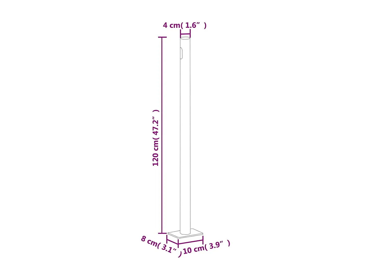 Tenda da sole laterale retrattile Crema 200x600 cm