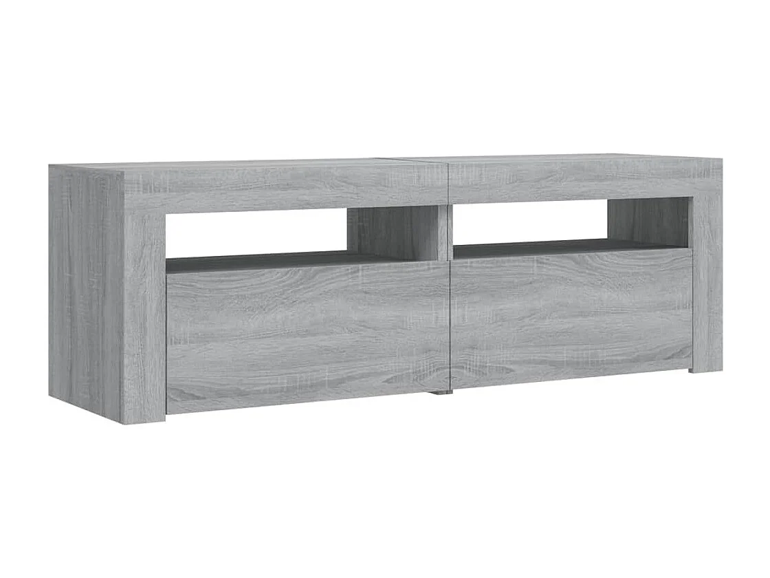 Mobile TV con luci LED Sonoma grigio 120x35x40 cm