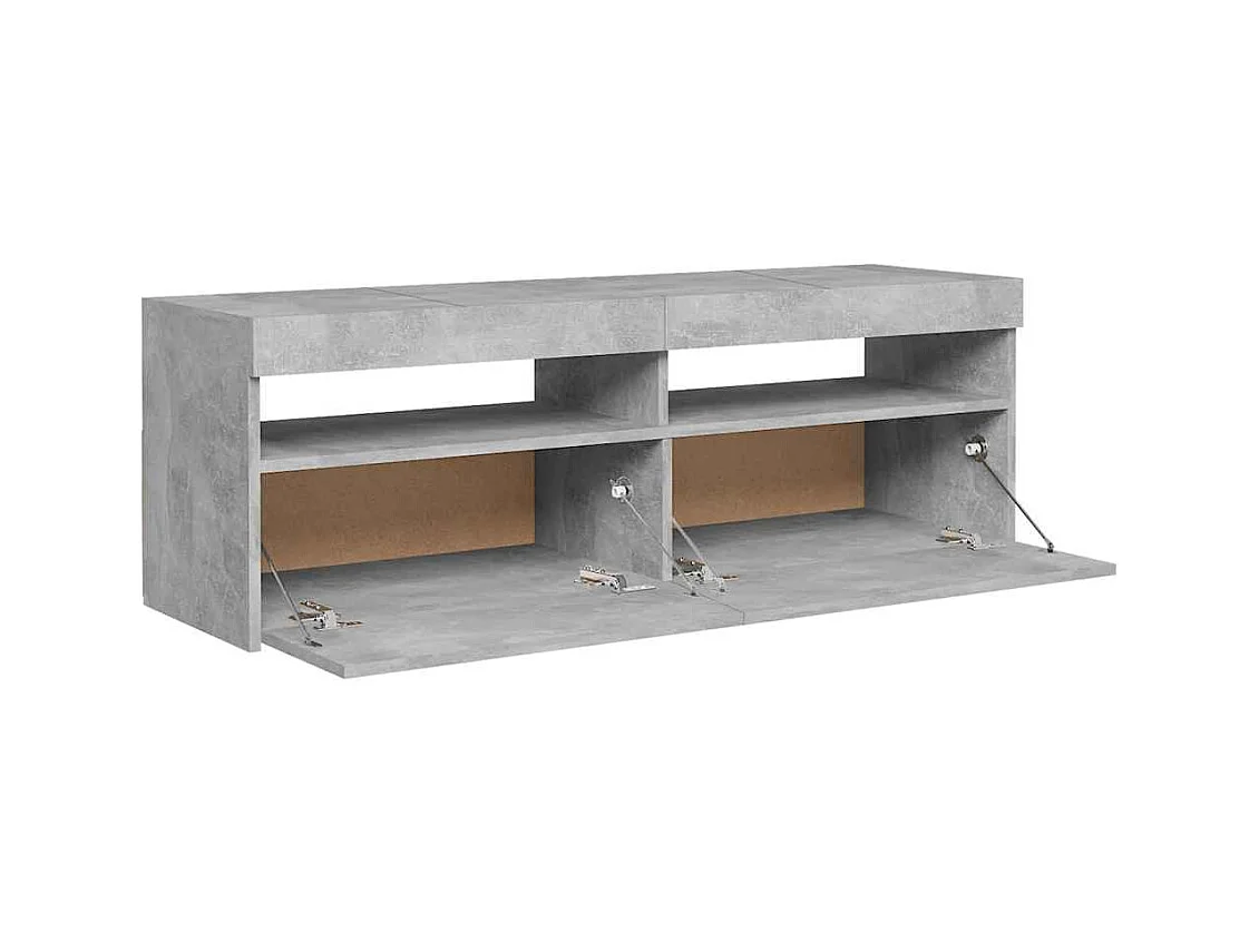 Betongrijs tv-meubel met ledverlichting 120x35x40 cm