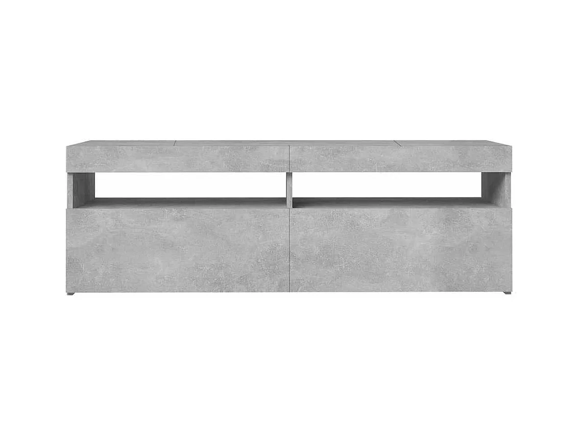 Betongrijs tv-meubel met ledverlichting 120x35x40 cm