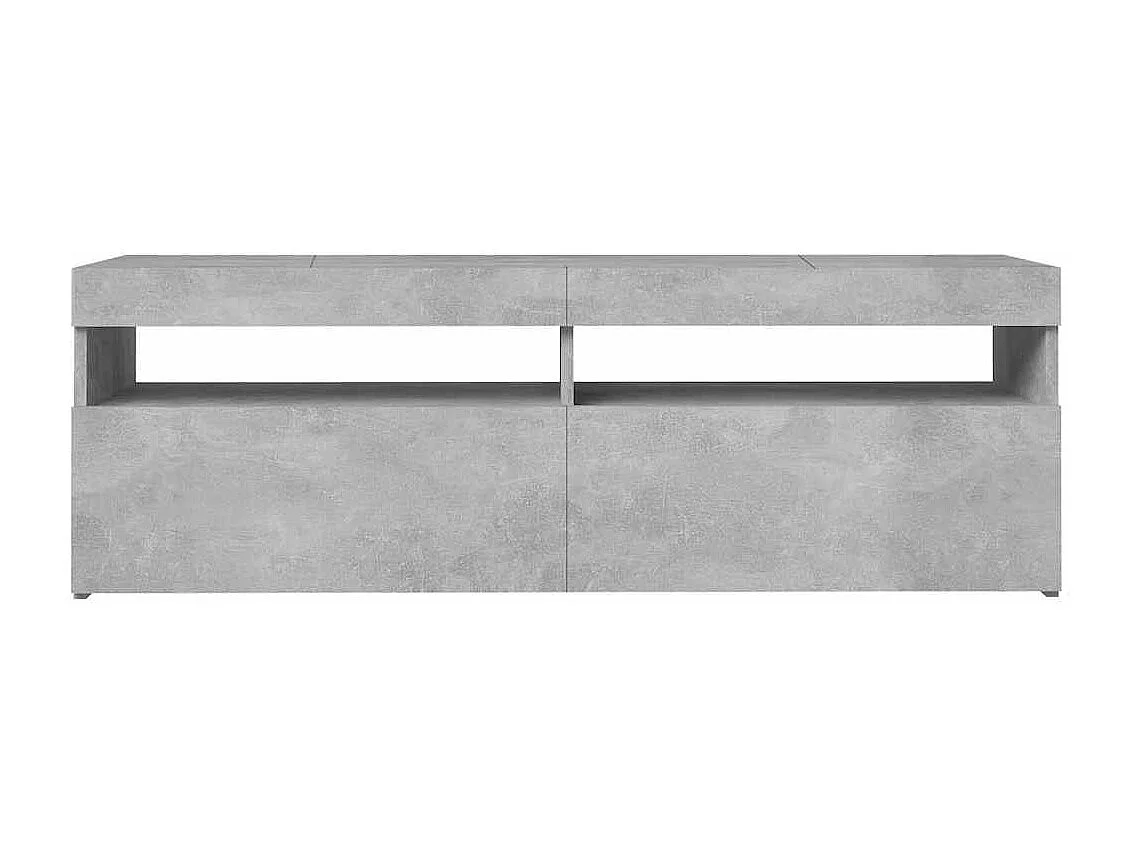 Mueble de TV gris hormigón con luces LED 120x35x40 cm