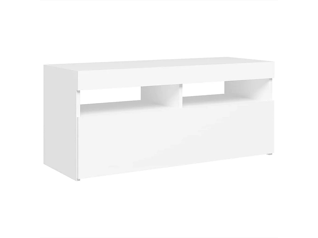 Meuble TV avec lumières LED blanc 90x35x40 cm