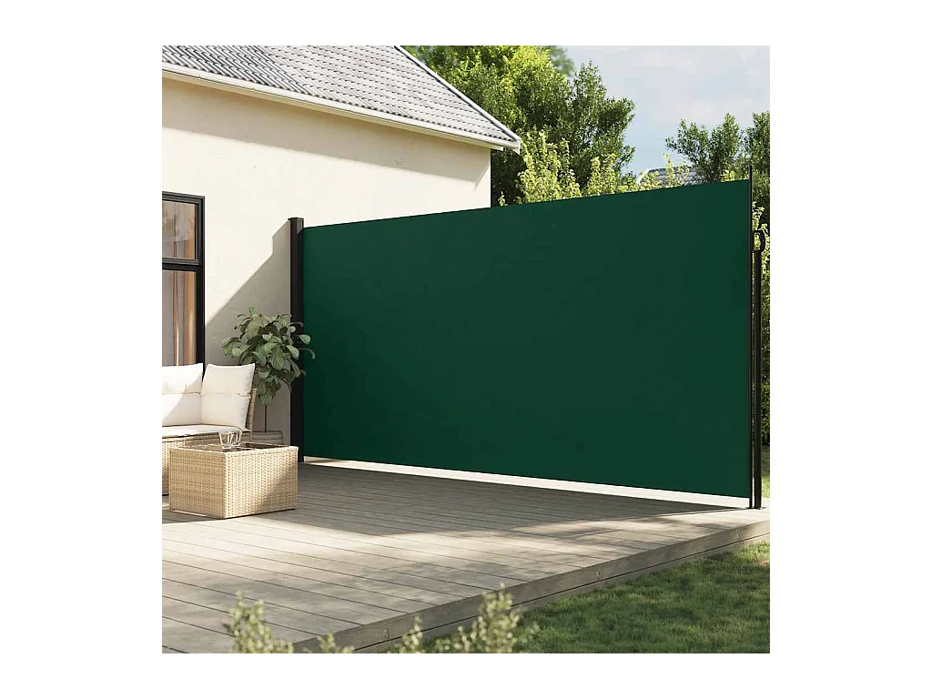 Tenda da sole laterale retrattile verde scuro 220x500 cm