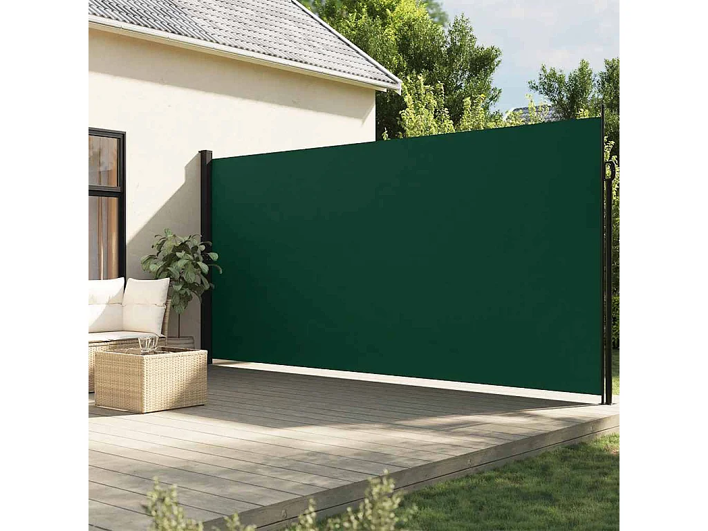 Tenda da sole laterale retrattile verde scuro 220x500 cm
