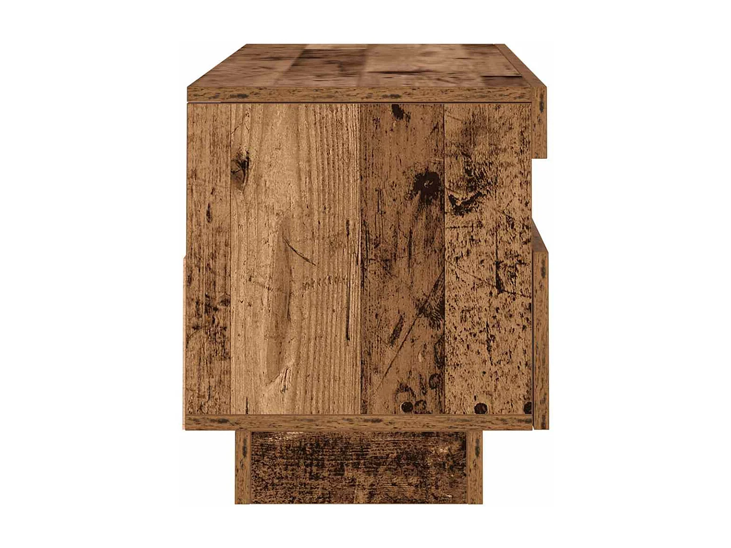 Meuble TV avec lumières LED vieux bois bois d'ingénierie