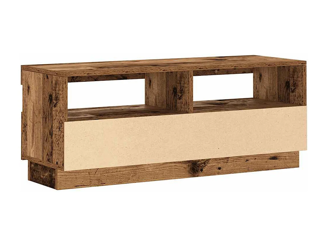 Meuble TV avec lumières LED vieux bois bois d'ingénierie