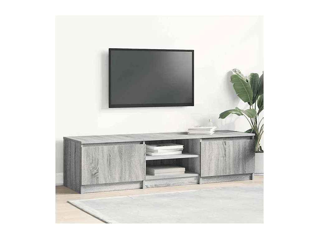Mueble de TV Sonoma gris 140x40x35,5 cm Madera de ingeniería