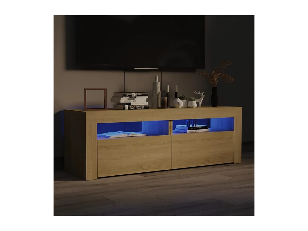 Meuble TV avec lumières LED chêne sonoma 120x35x40 cm
