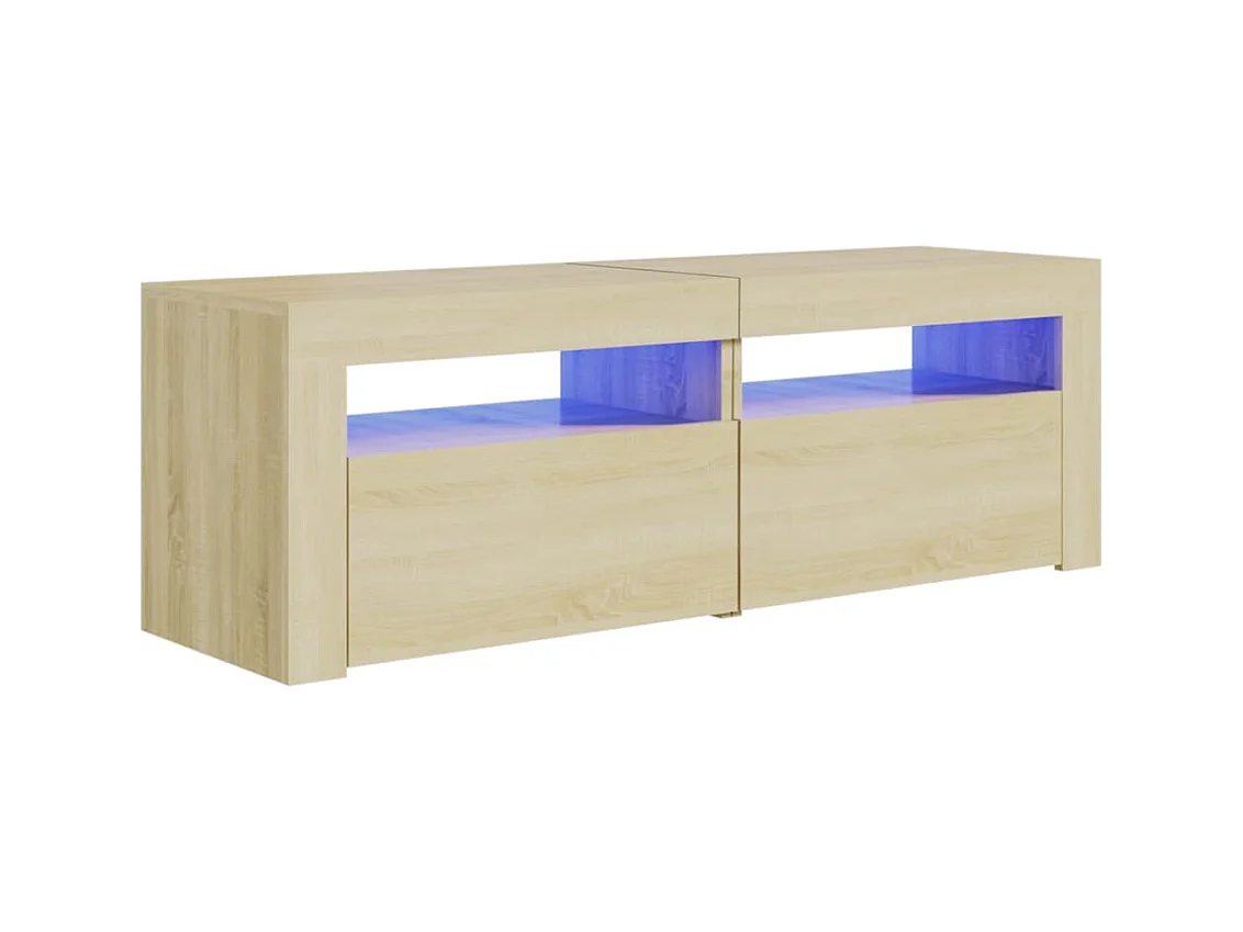 Meuble TV avec lumières LED chêne sonoma 120x35x40 cm