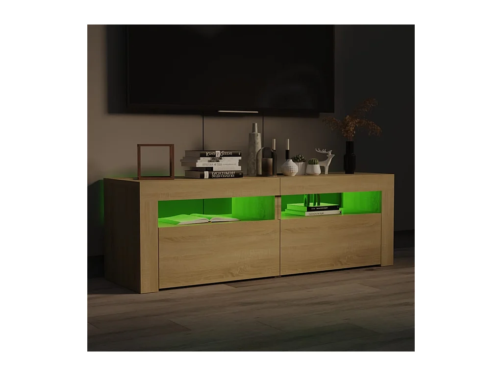 Meuble TV avec lumières LED chêne sonoma 120x35x40 cm