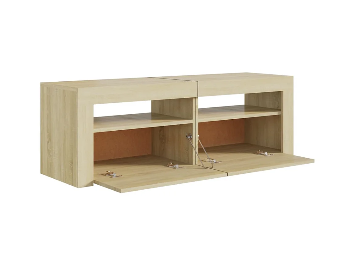 Meuble TV avec lumières LED chêne sonoma 120x35x40 cm
