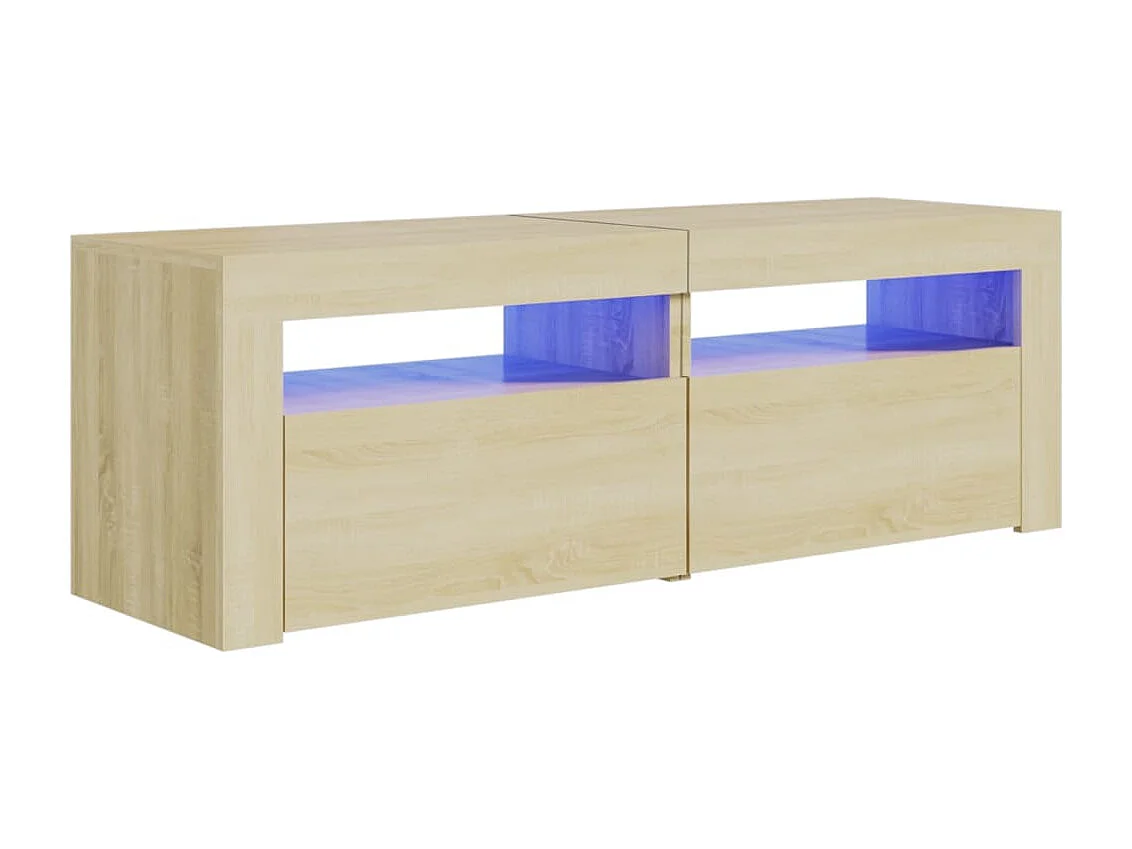 Mueble de TV con luces LED roble Sonoma 120x35x40 cm