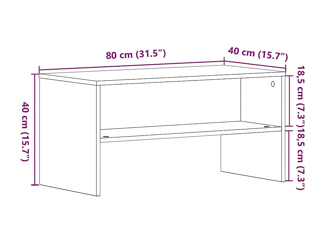 Meuble TV chêne noir 80x40x40 cm bois d'ingénierie