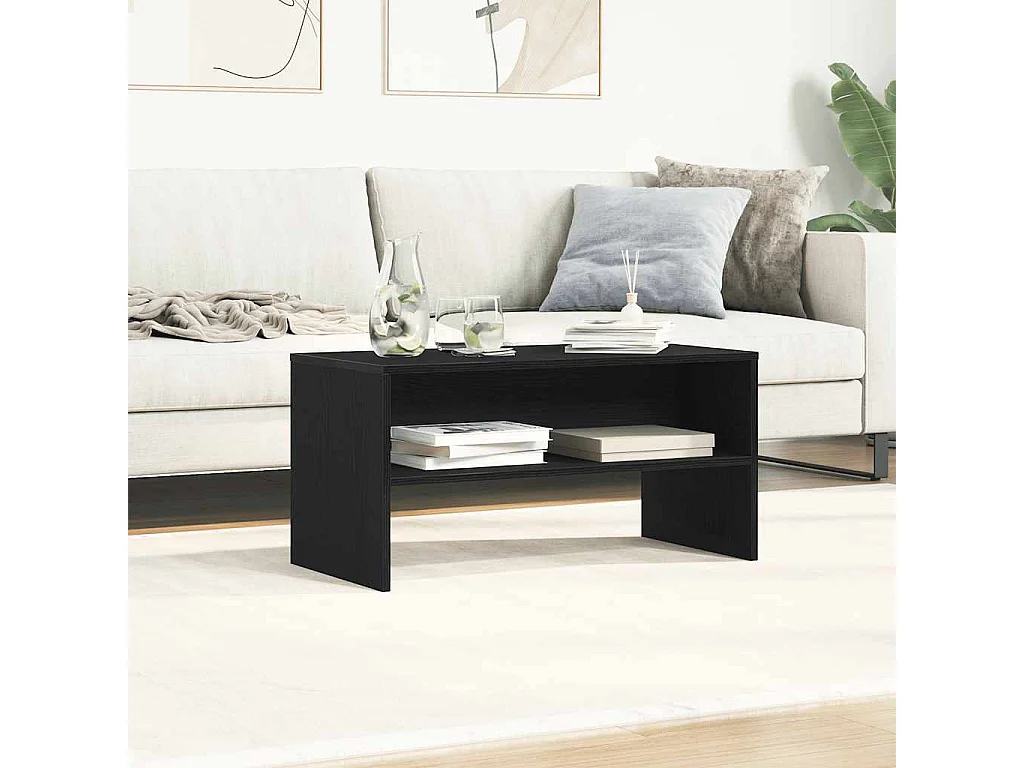 Meuble TV chêne noir 80x40x40 cm bois d'ingénierie