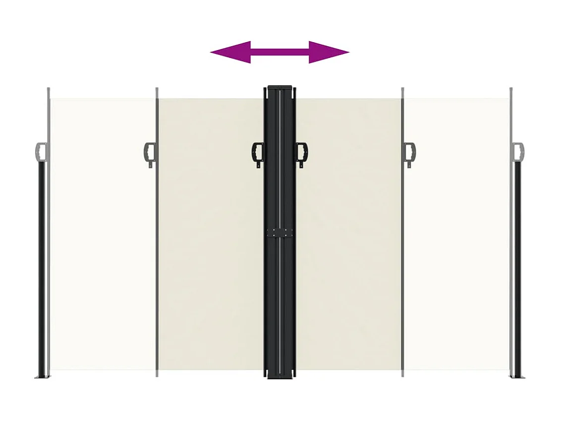 Toldo lateral retráctil Crema 200x1200 cm