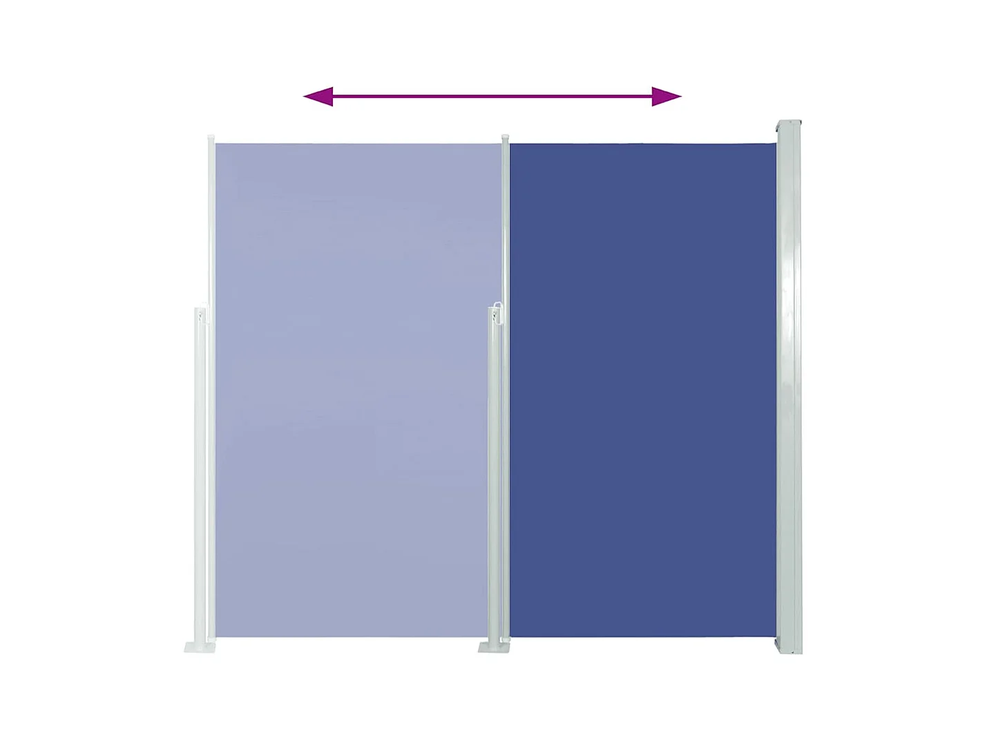 Auvent latéral rétractable 120 x 300 cm Bleu