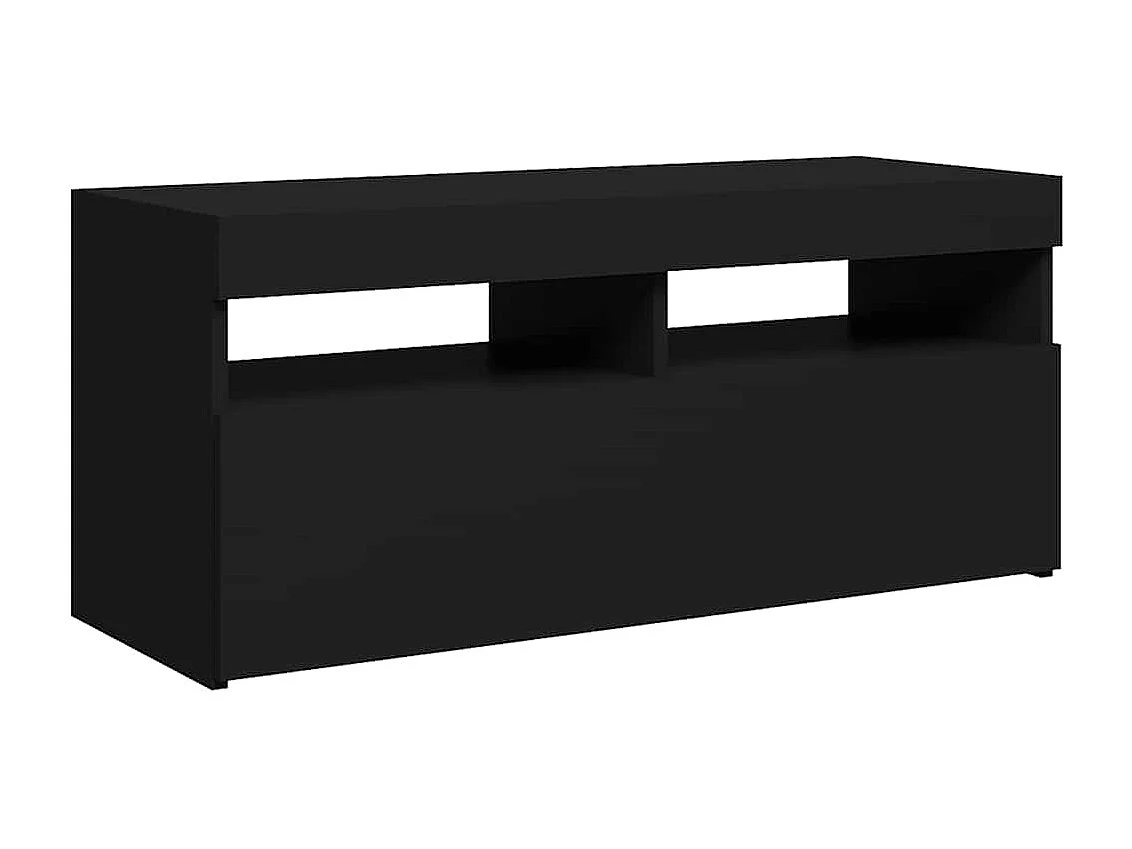 Mueble de TV con luces LED negro 90x35x40 cm