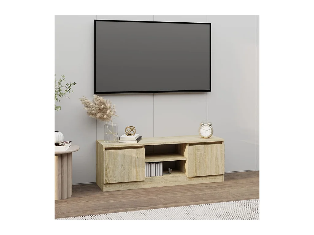 Meuble TV avec porte Chêne sonoma 102x30x36 cm