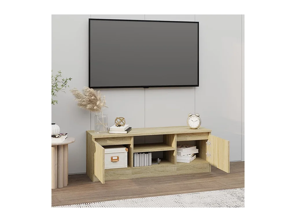 Meuble TV avec porte Chêne sonoma 102x30x36 cm