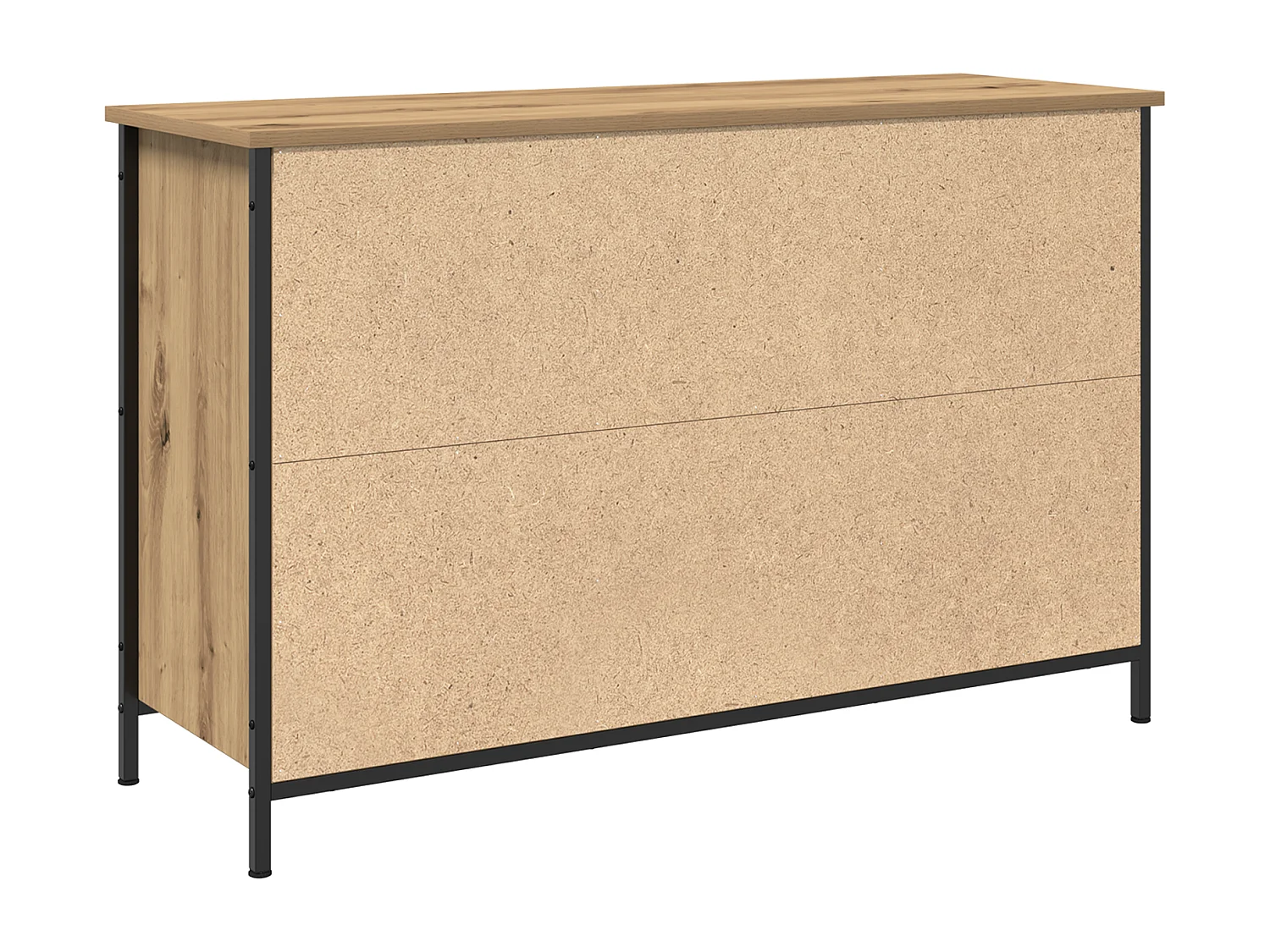 Mobile TV in rovere nero 101x35x65 cm in legno ricostruito e acciaio