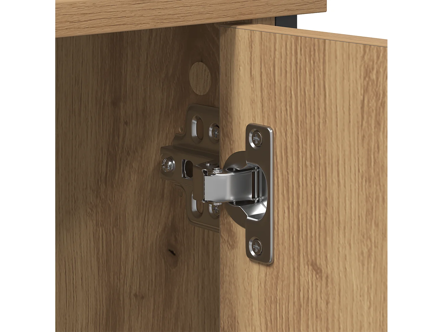 Zwarte eiken tv-kast 101x35x65 cm, gereconstrueerd hout en staal