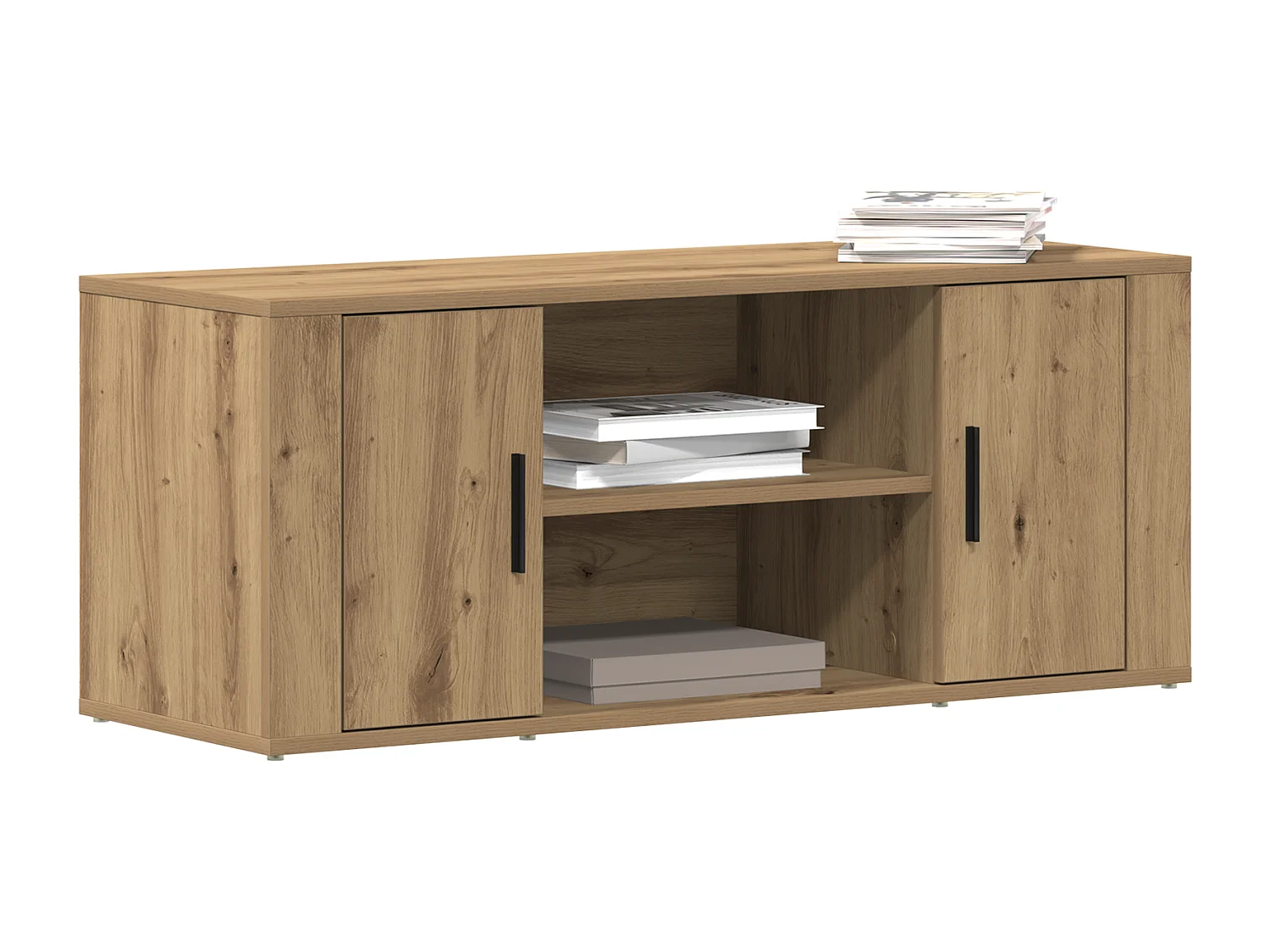 Artisan Eiken TV-kast 100x35x40 cm in bewerkt hout