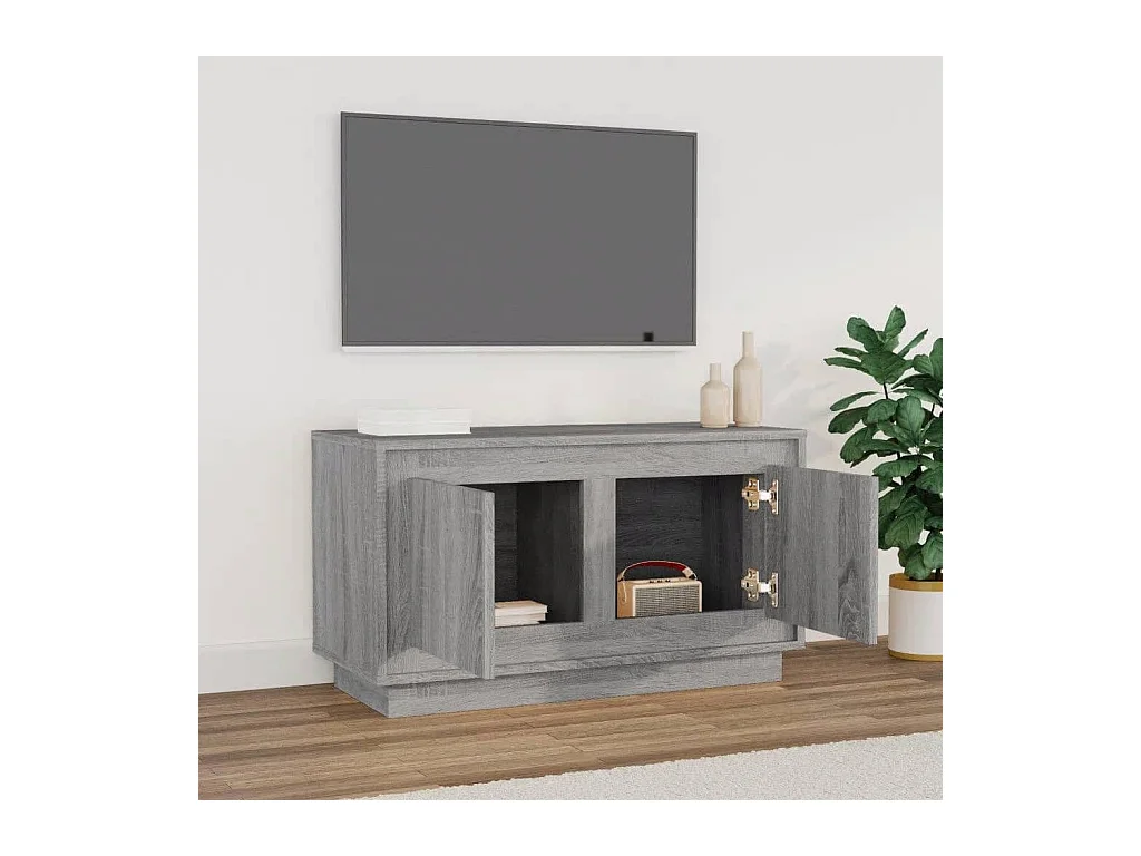 Meuble TV sonoma gris 80x35x45 cm bois d'ingénierie
