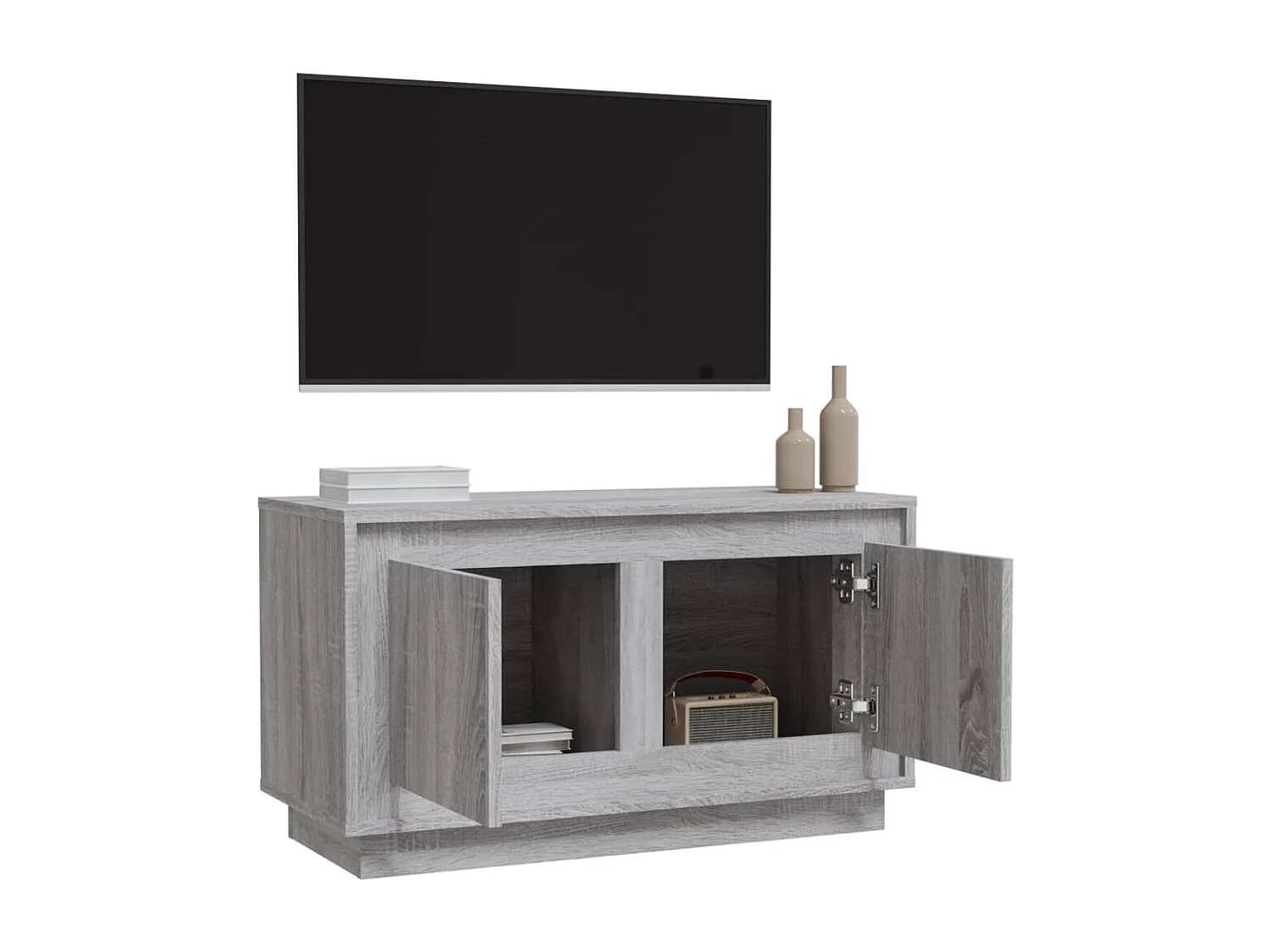 Sonoma grauer TV-Schrank 80x35x45 cm Holzwerkstoff