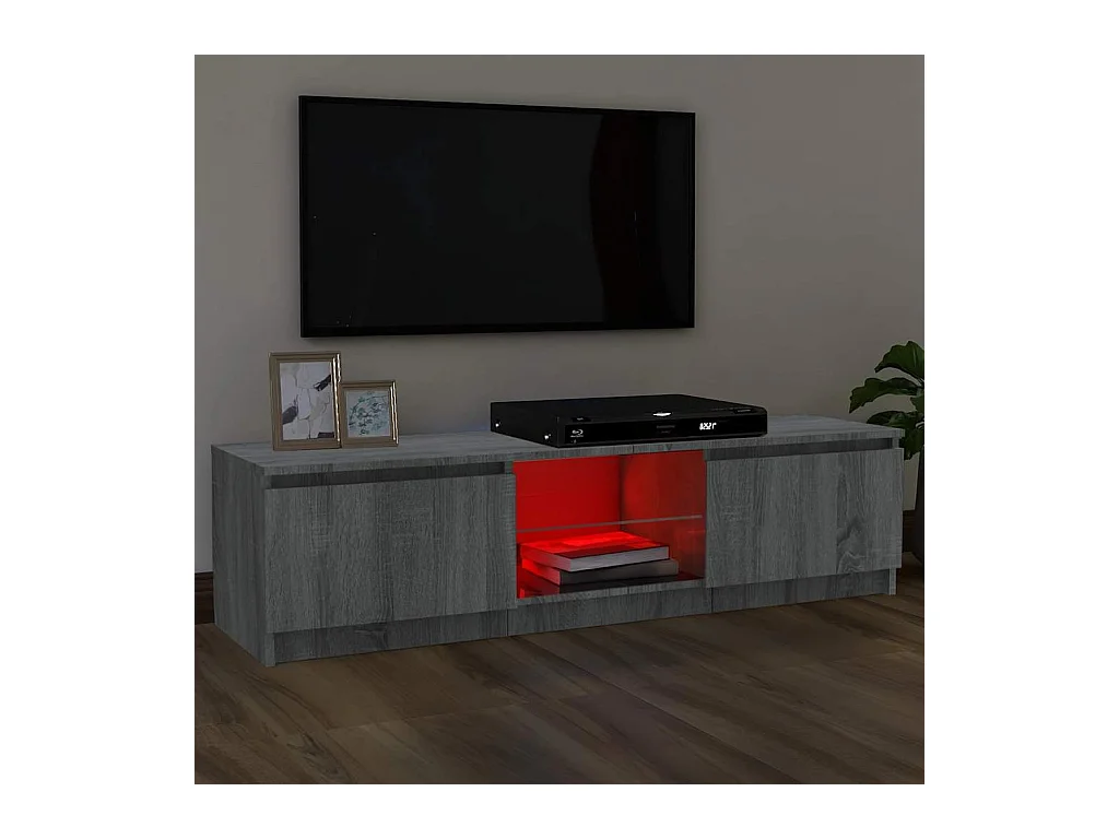 Meuble TV avec lumières LED sonoma gris 120x30x36 cm