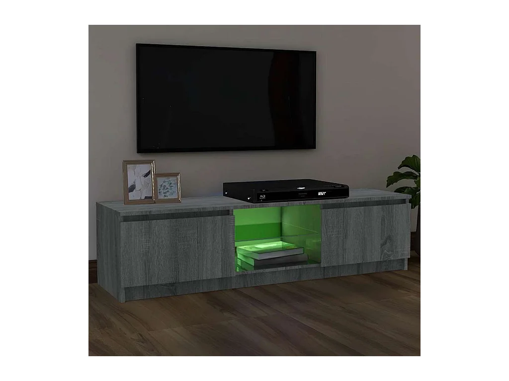 Meuble TV avec lumières LED sonoma gris 120x30x36 cm