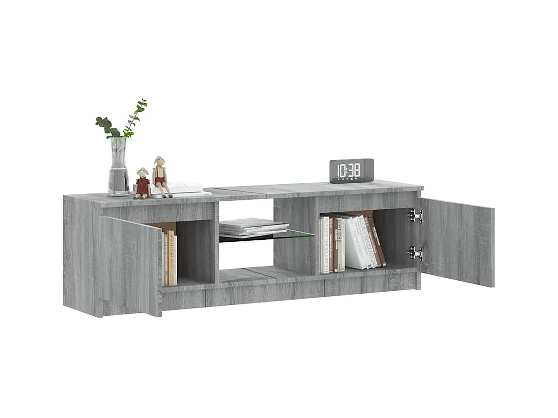 Meuble TV avec lumières LED sonoma gris 120x30x36 cm