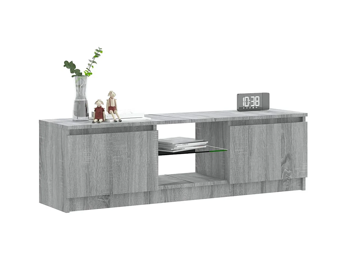 Meuble TV avec lumières LED sonoma gris 120x30x36 cm