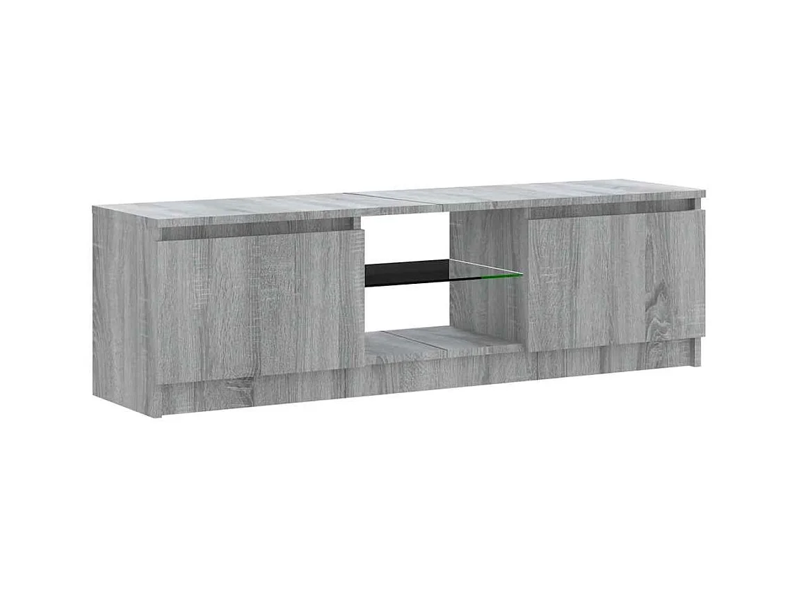 Meuble TV avec lumières LED sonoma gris 120x30x36 cm