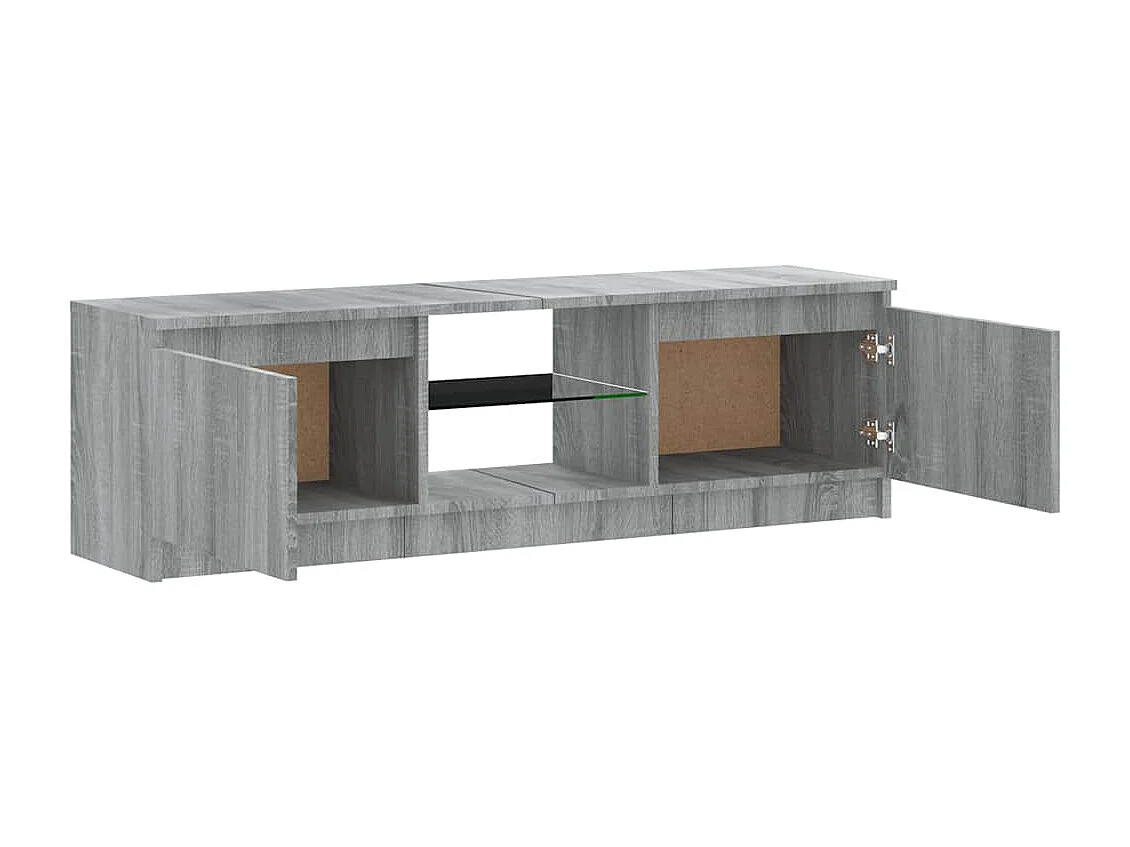 Meuble TV avec lumières LED sonoma gris 120x30x36 cm