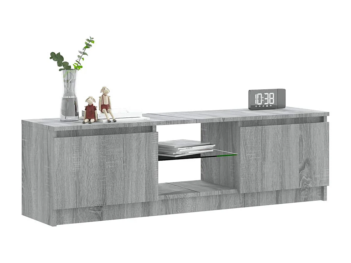 Meuble TV avec lumières LED sonoma gris 120x30x36 cm