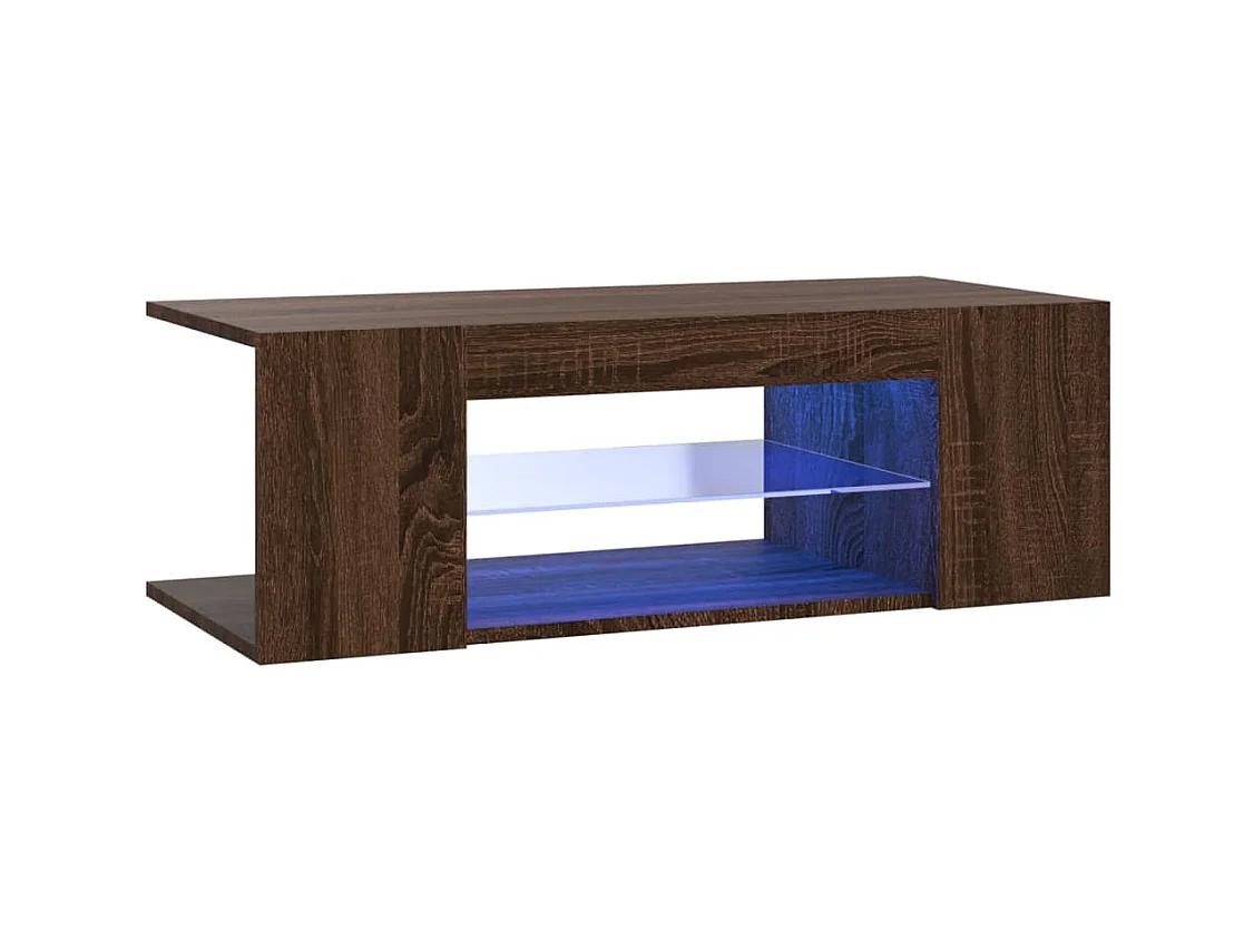 Meuble TV avec lumières LED Chêne marron 90x39x30 cm