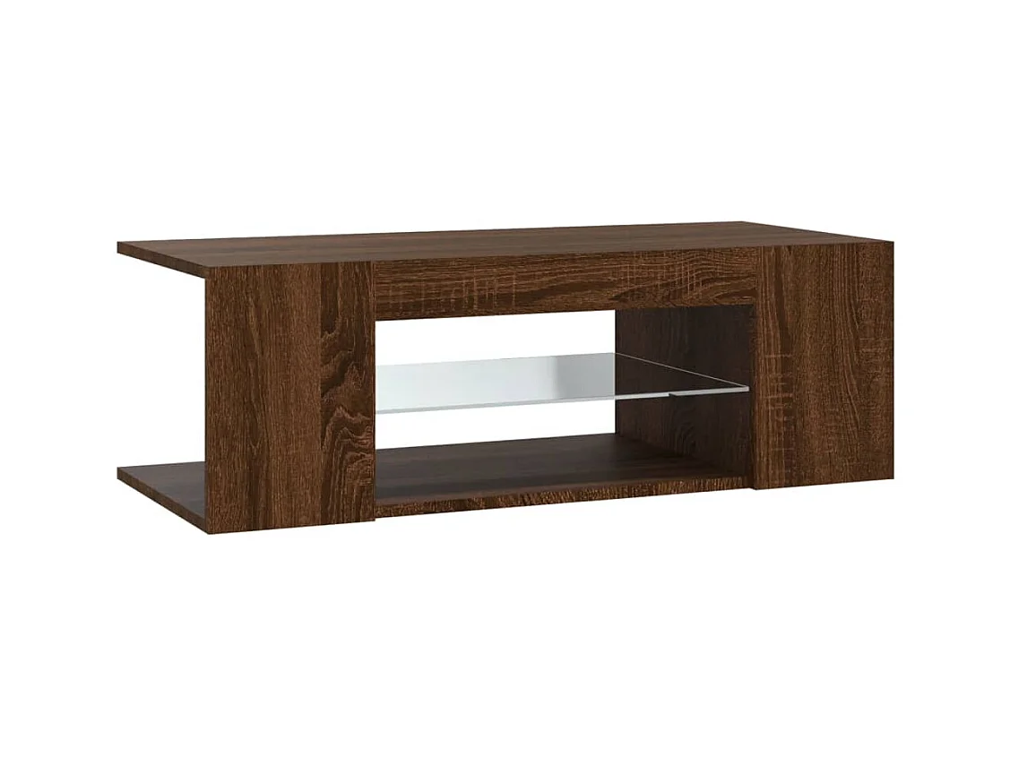 Meuble TV avec lumières LED Chêne marron 90x39x30 cm