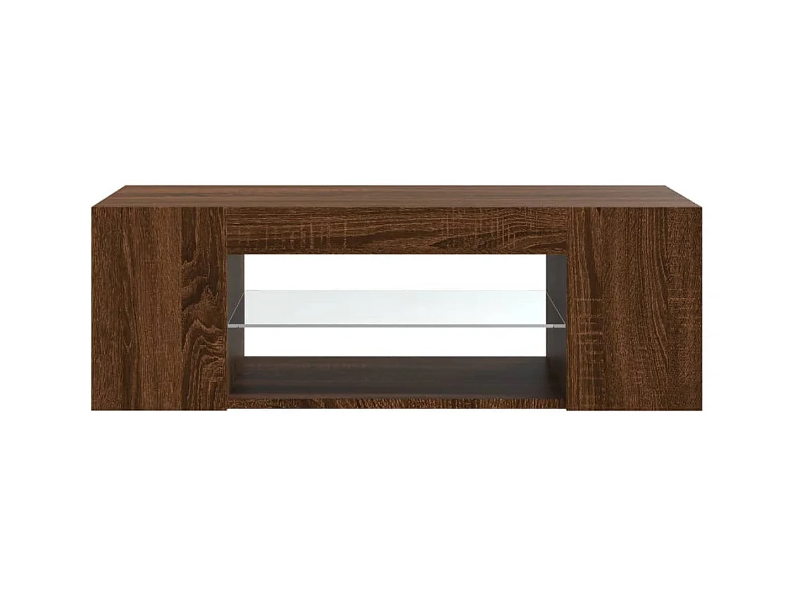 Meuble TV avec lumières LED Chêne marron 90x39x30 cm