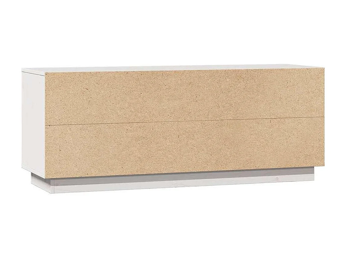 Meuble TV Blanc 110,5x35x44 cm Bois de pin massif