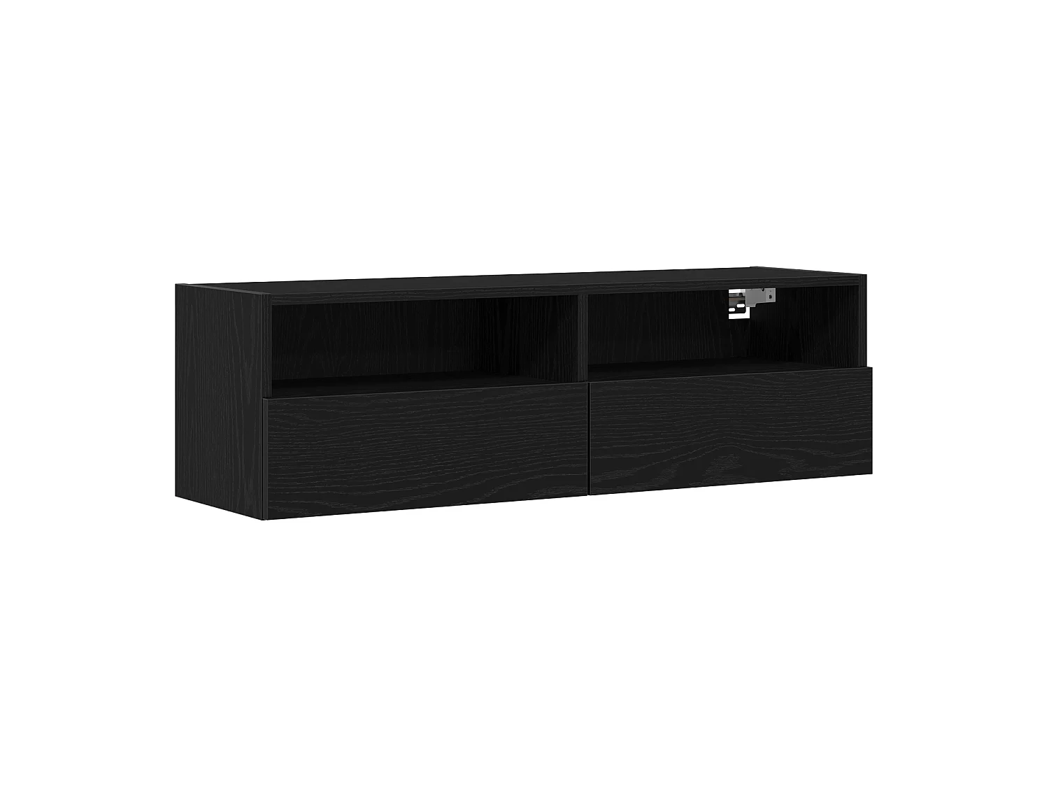 Meuble TV Noir Chêne 100x30x30 cm Bois d'ingénierie