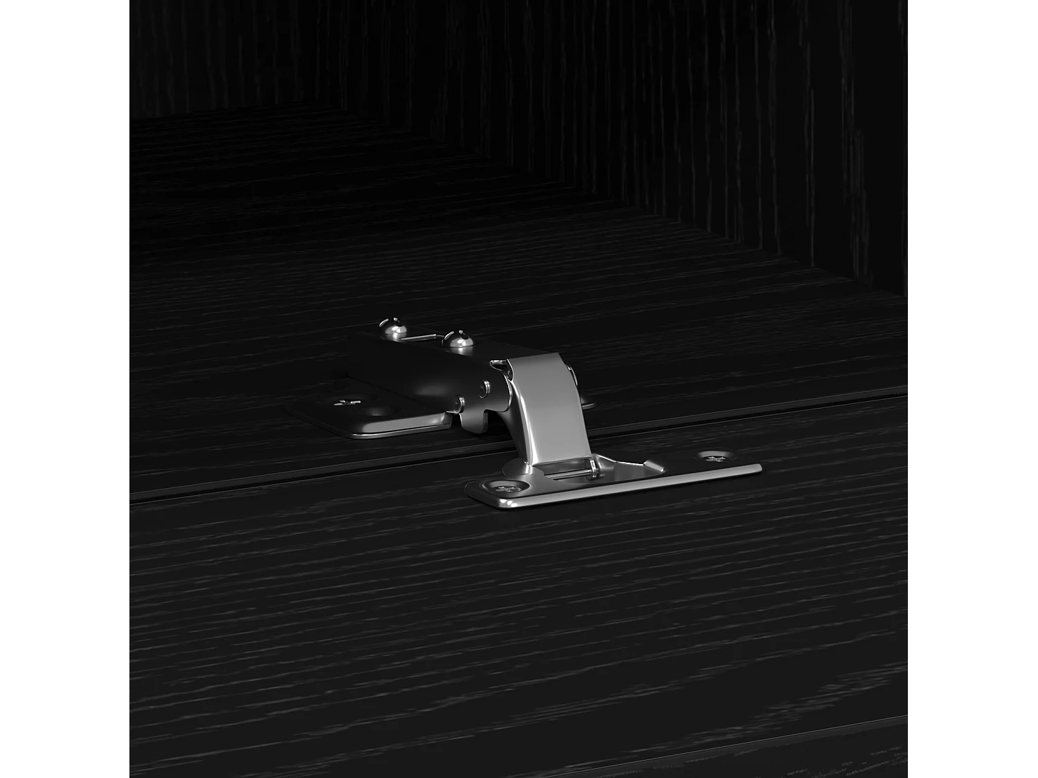 Meuble TV Noir Chêne 100x30x30 cm Bois d'ingénierie