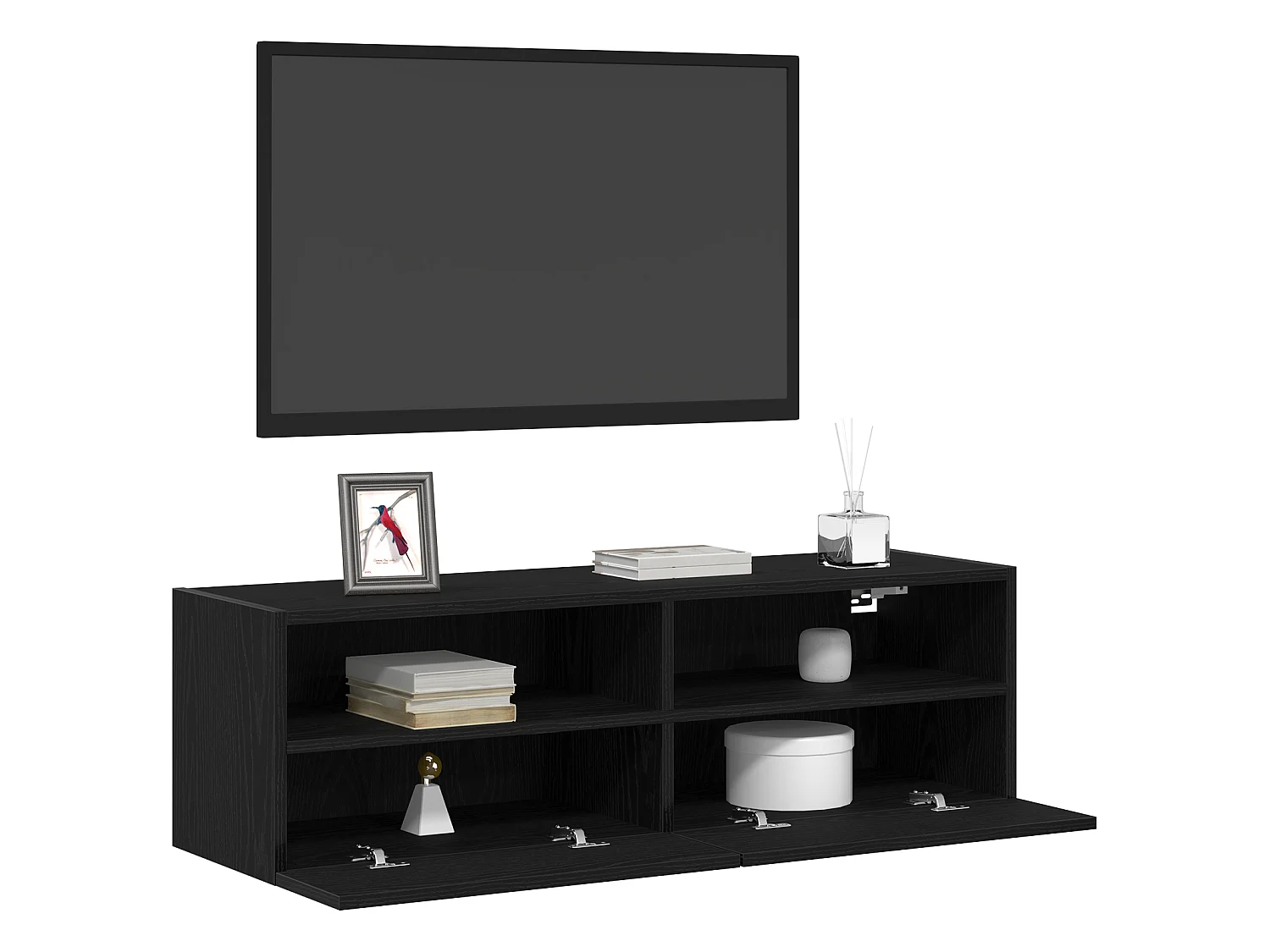 Mobile TV in rovere nero 100x30x30 cm in legno ingegnerizzato