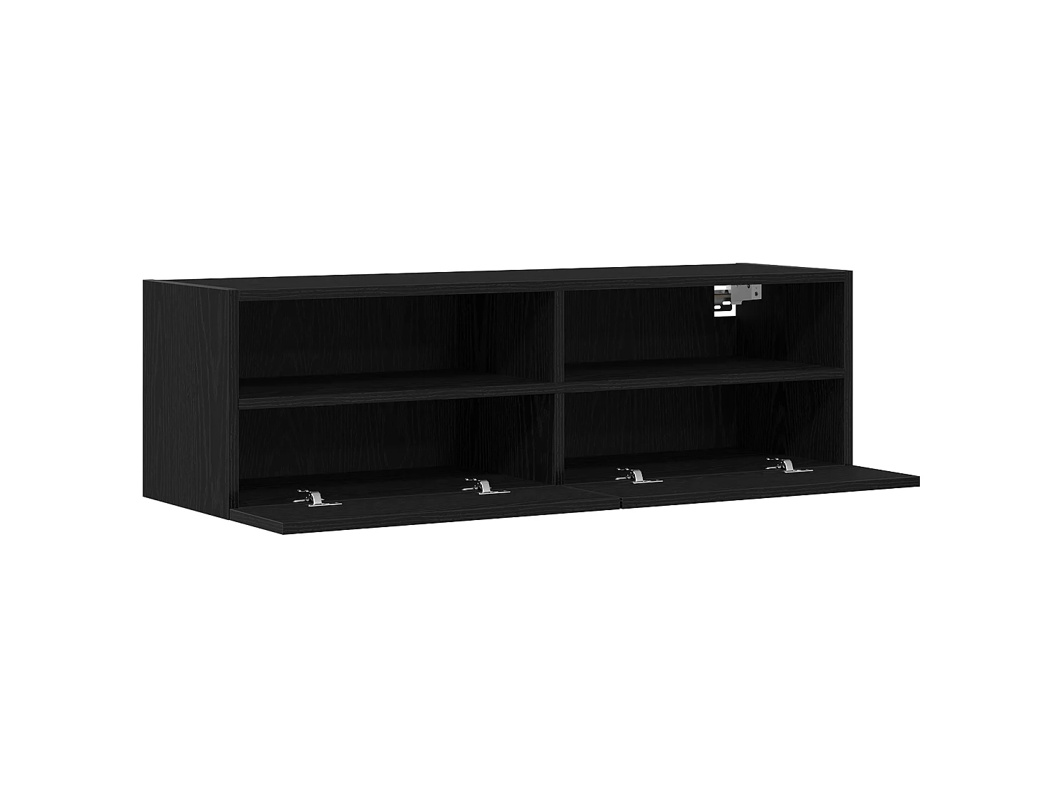 Meuble TV Noir Chêne 100x30x30 cm Bois d'ingénierie