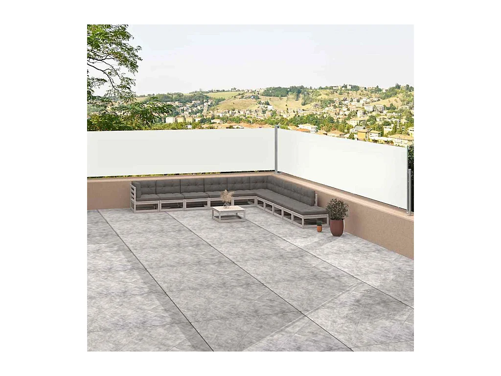 Auvent latéral rétractable Crème 117x1200 cm